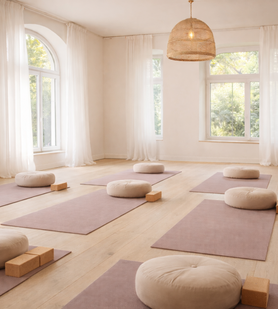 Harmonisches Yoga-Studio im natürlichen Licht